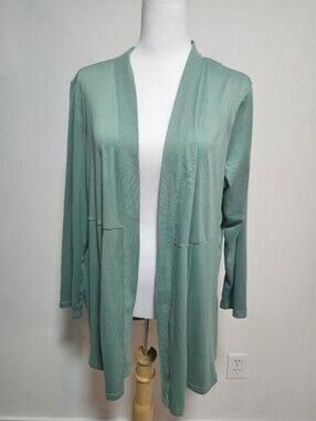 Muk Luks Open-Front Cardigan Sweater - Green
